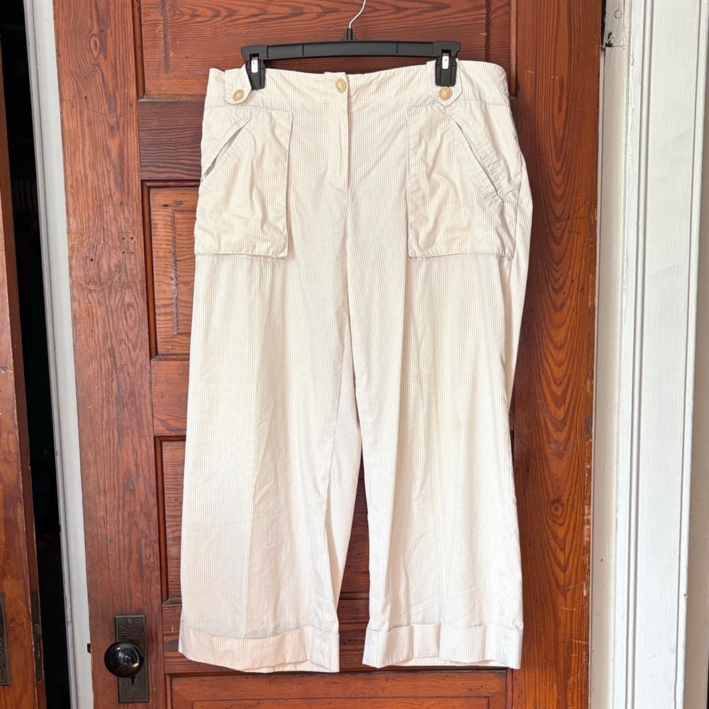 Zenobia cuffed cropped wide leg pant size 10